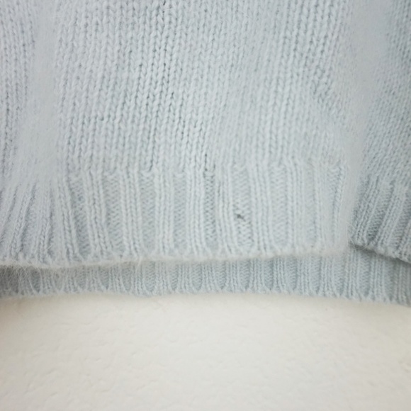 Ny &Co light blue fuzzy wool short sleeve sweater - Picture 7 of 8